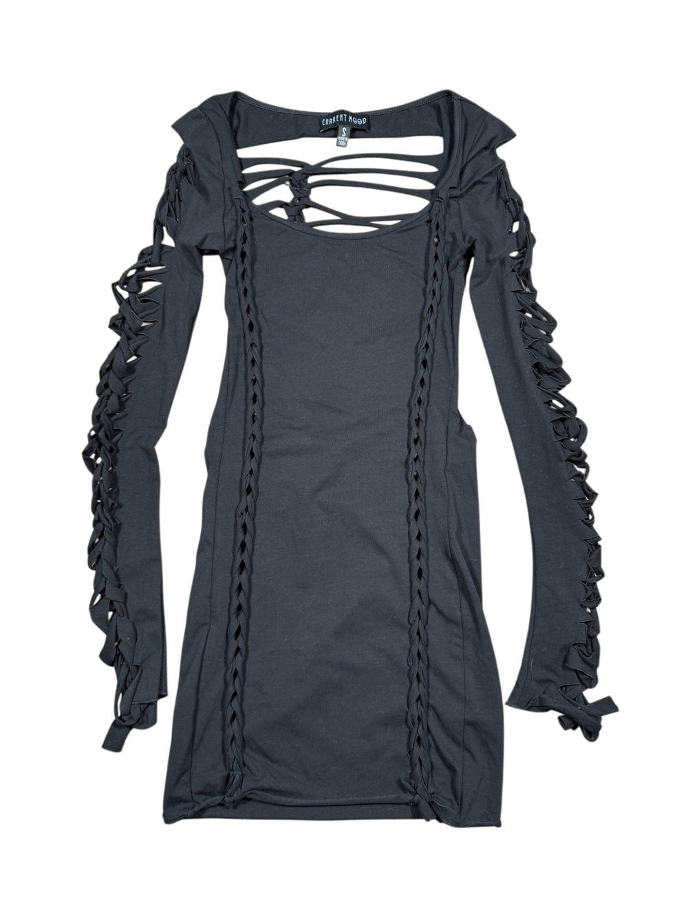 Black Cut Out Long Sleeve Bodycon Mini Dress